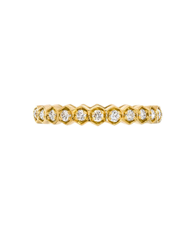 Yellow Gold Hexagonal Ring