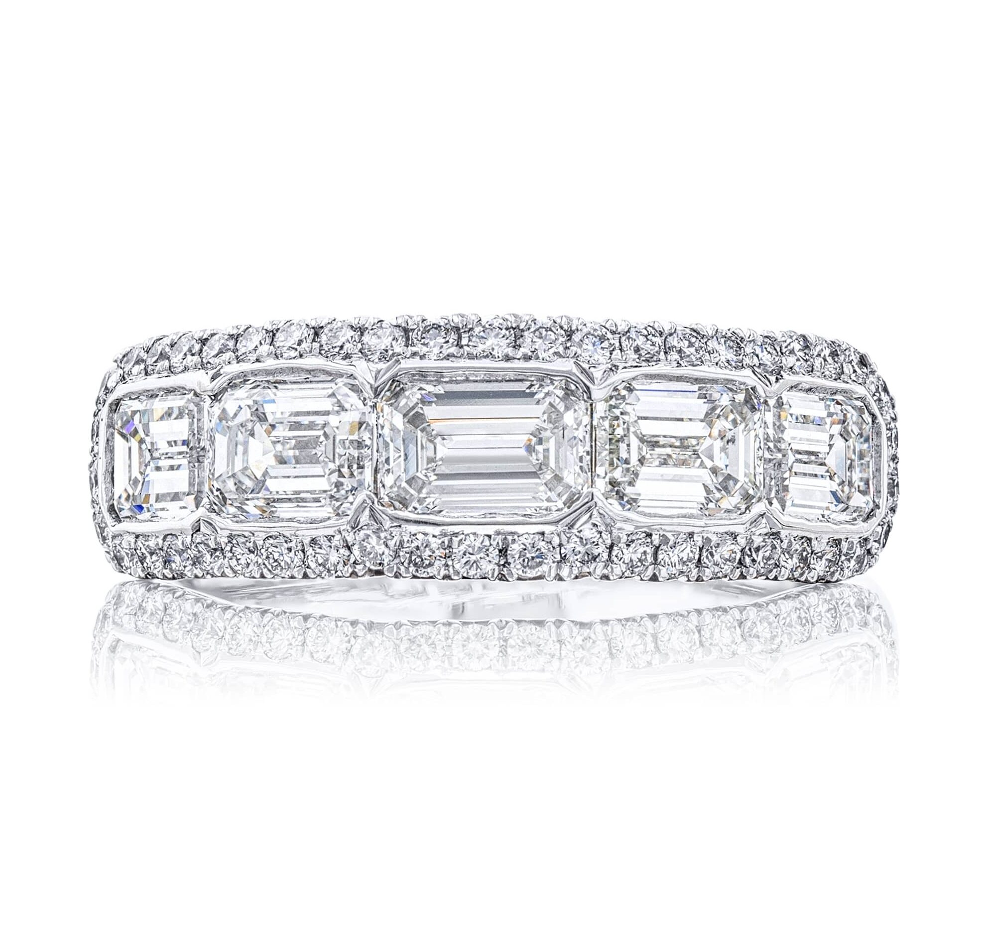Emerald Cut Diamond and Platinum Ring