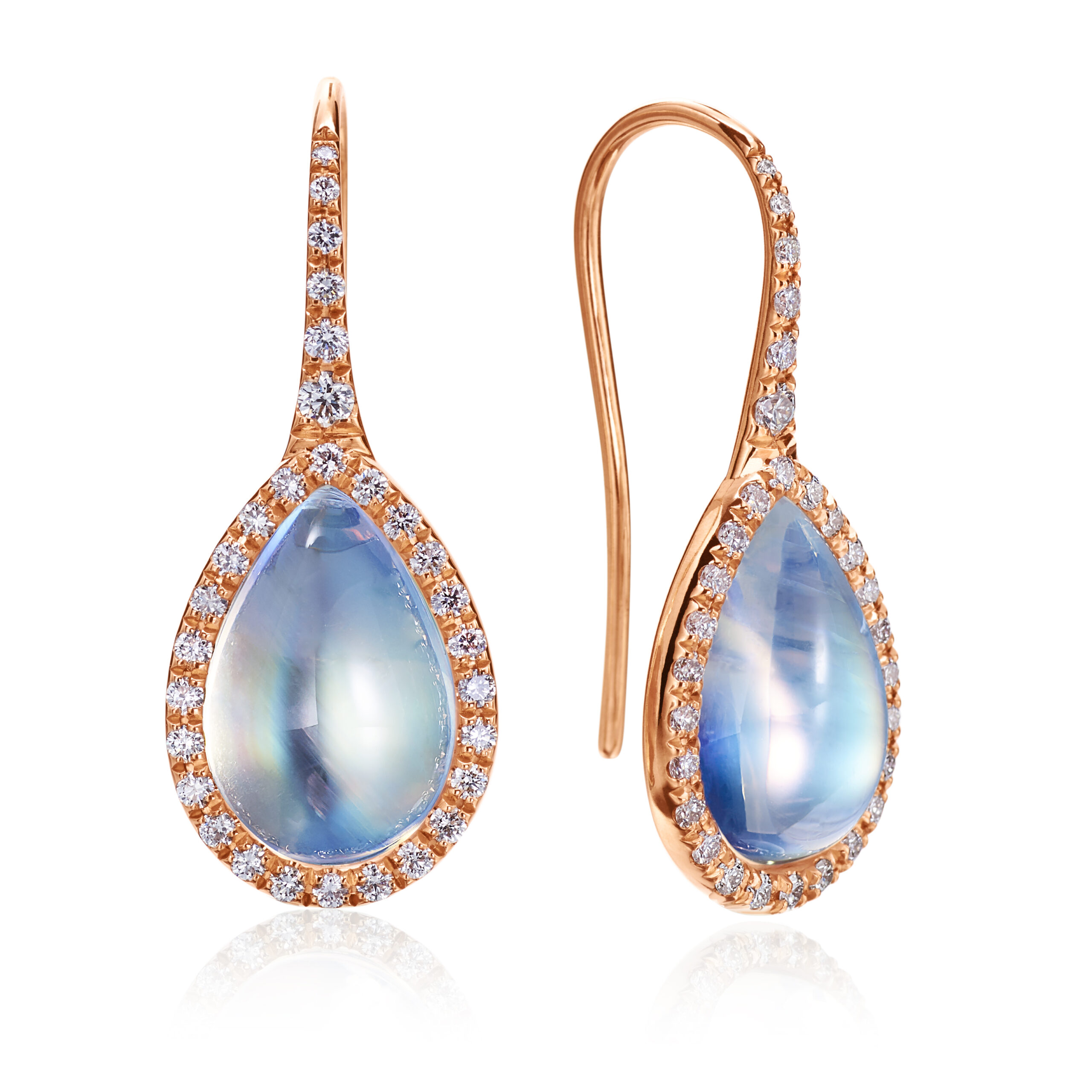 Rose Gold and Moonstone Earrings