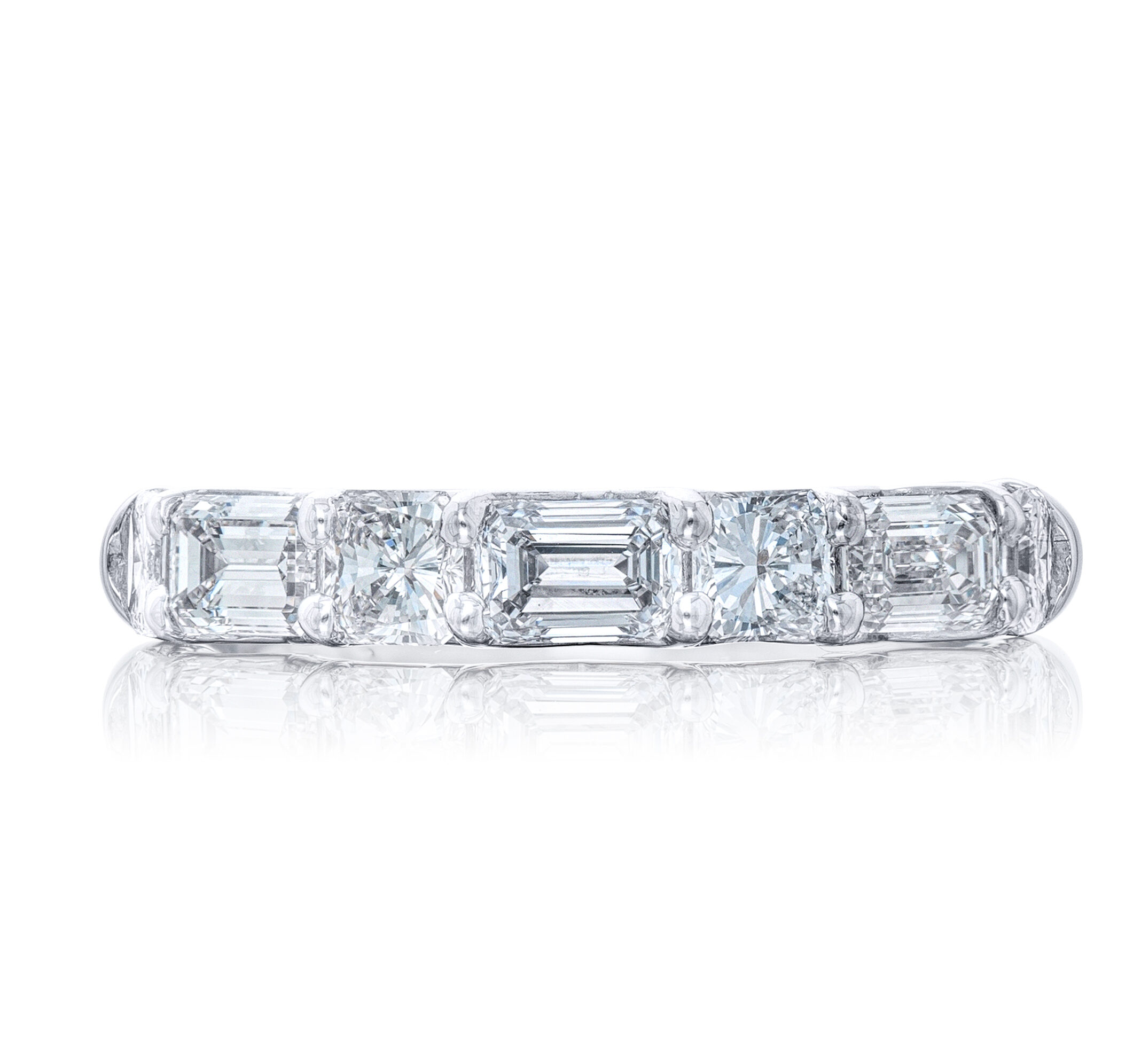 Emerald and Asscher Cut Diamond Ring