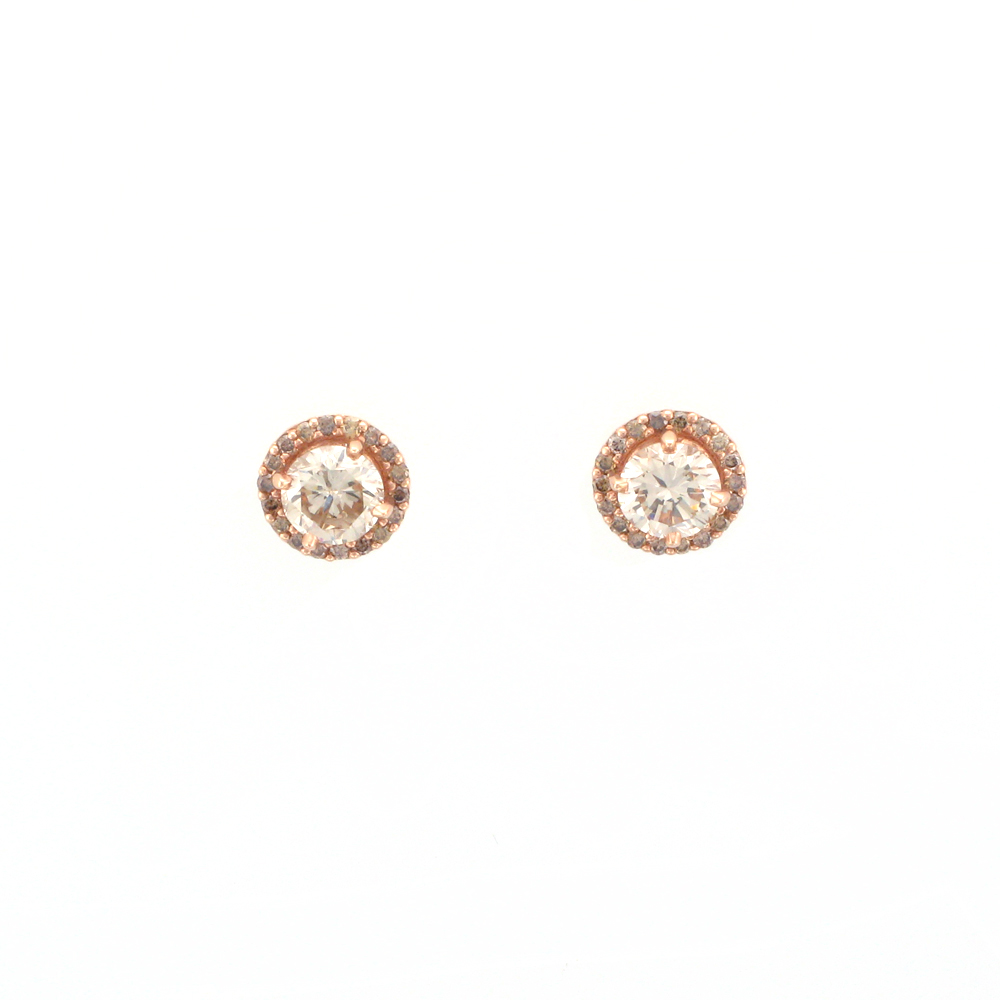 Rose Gold Brown Diamond Earrings