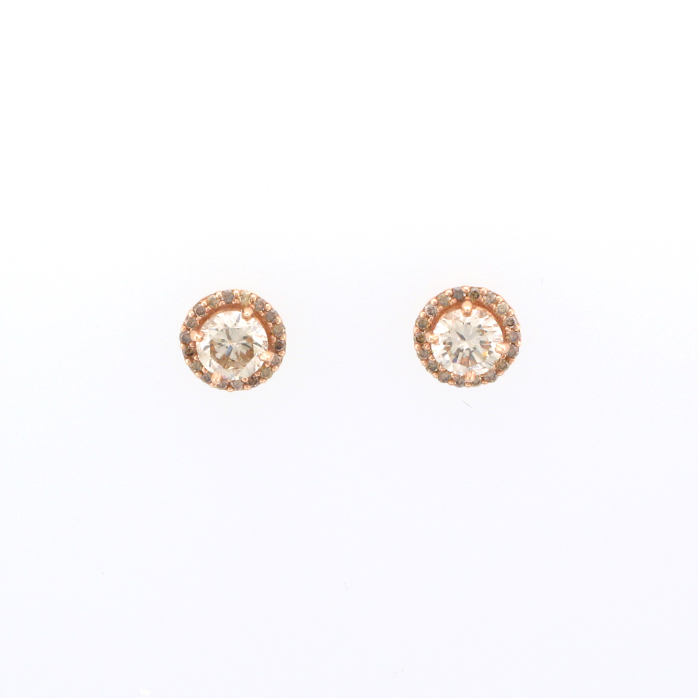Rose Gold Brown Diamond Earrings