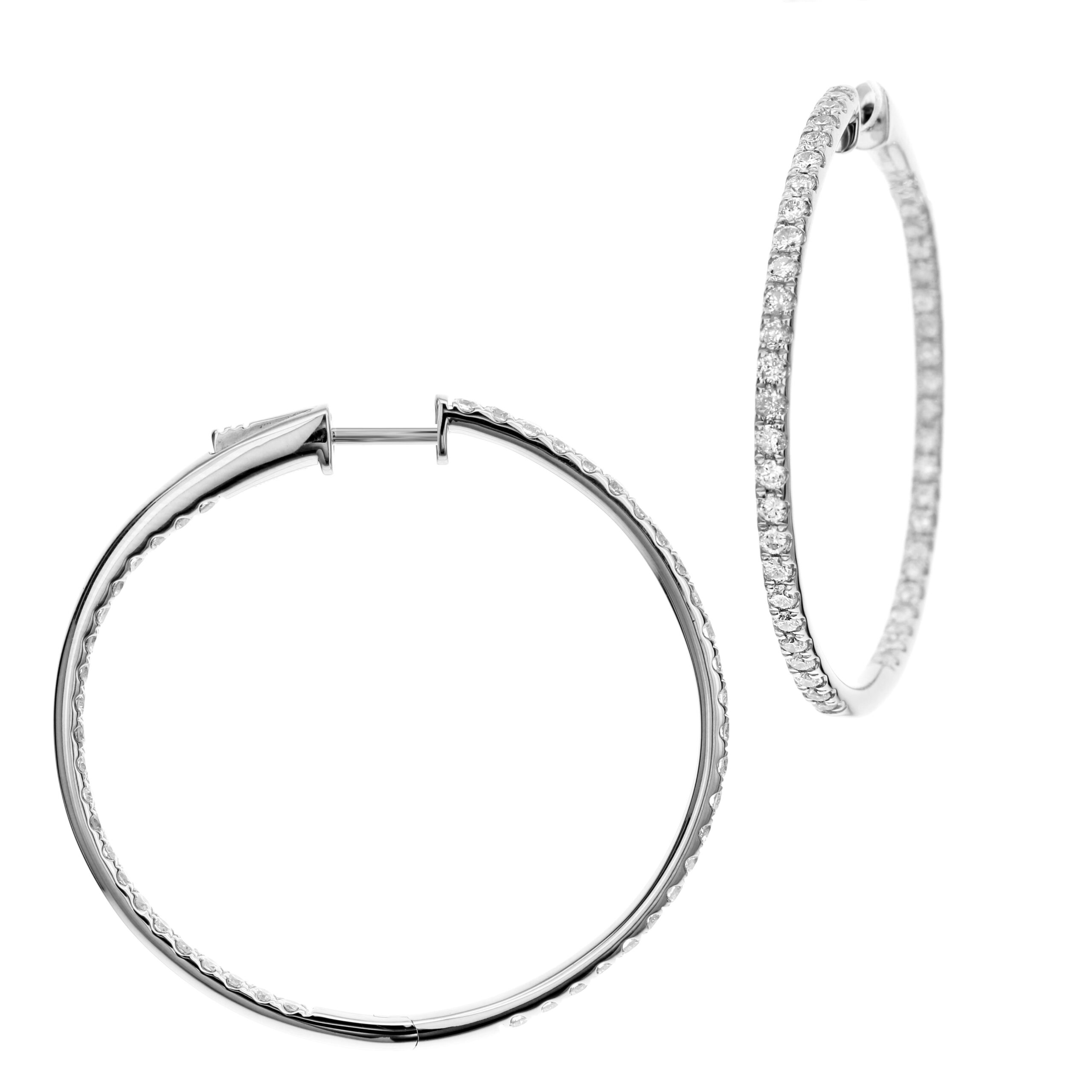 Thin Inside Out Diamond Hoops