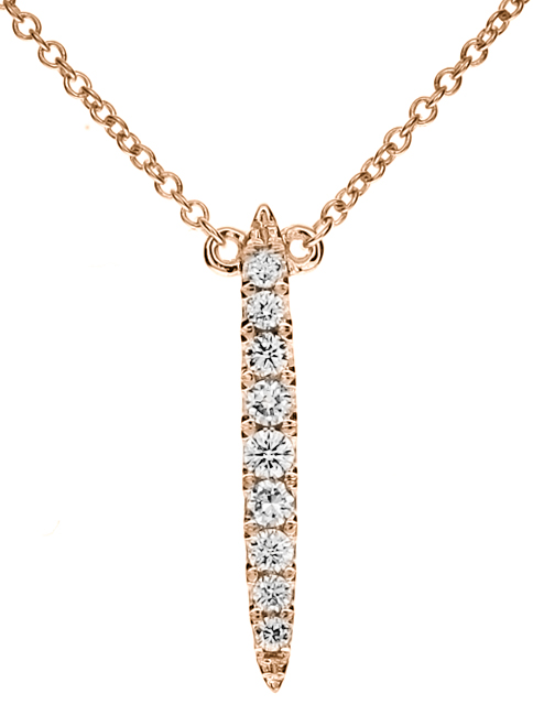 Rose Gold Diamond Spear Necklace