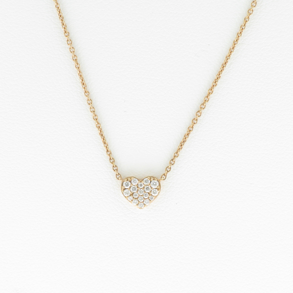 Rose Gold Heart Shaped Diamond Pendant