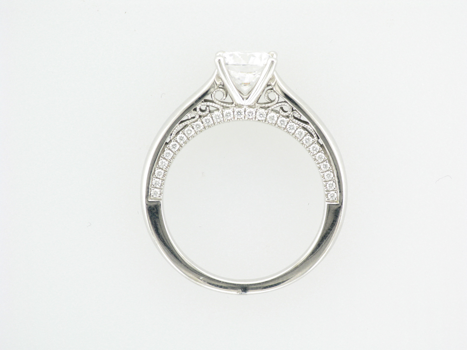 Profile Pave Engagement Ring