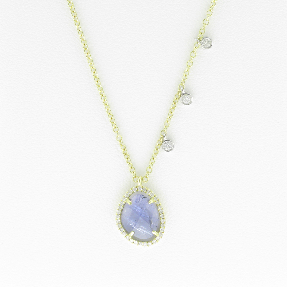 Tanzanite and Diamond Charm Necklace