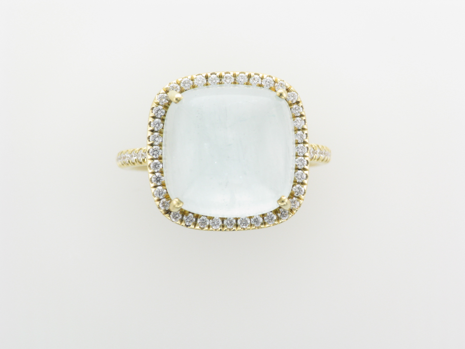 11 Carat Aquamarine and Diamond Ring