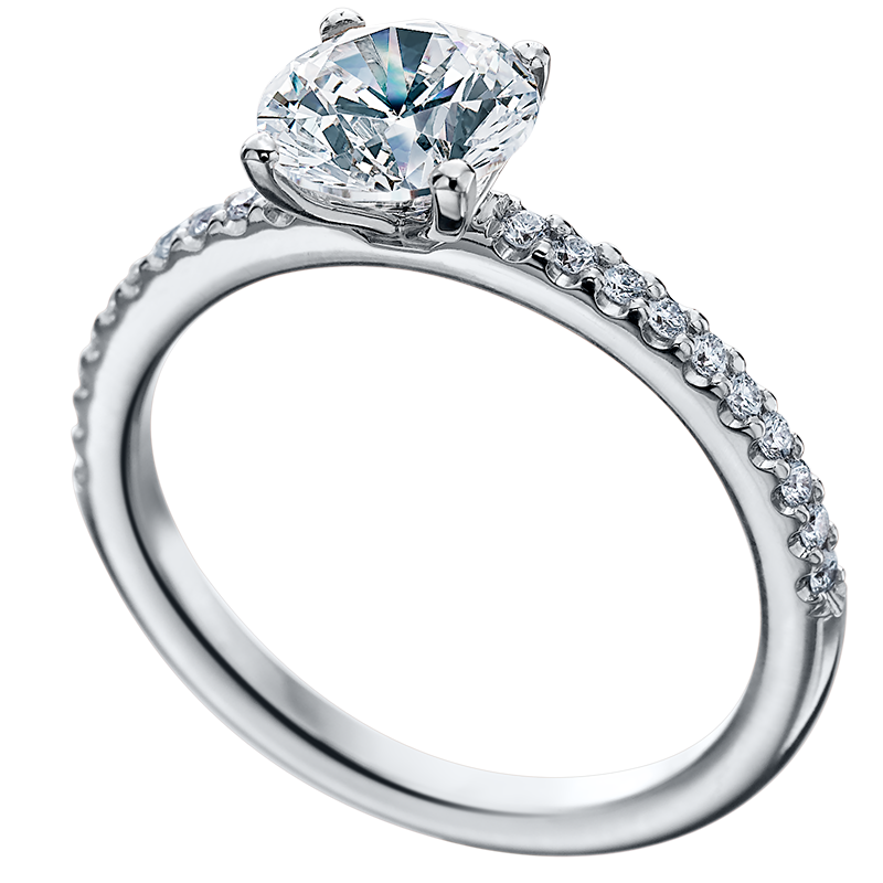 Platinum Solitaire with Pave Band