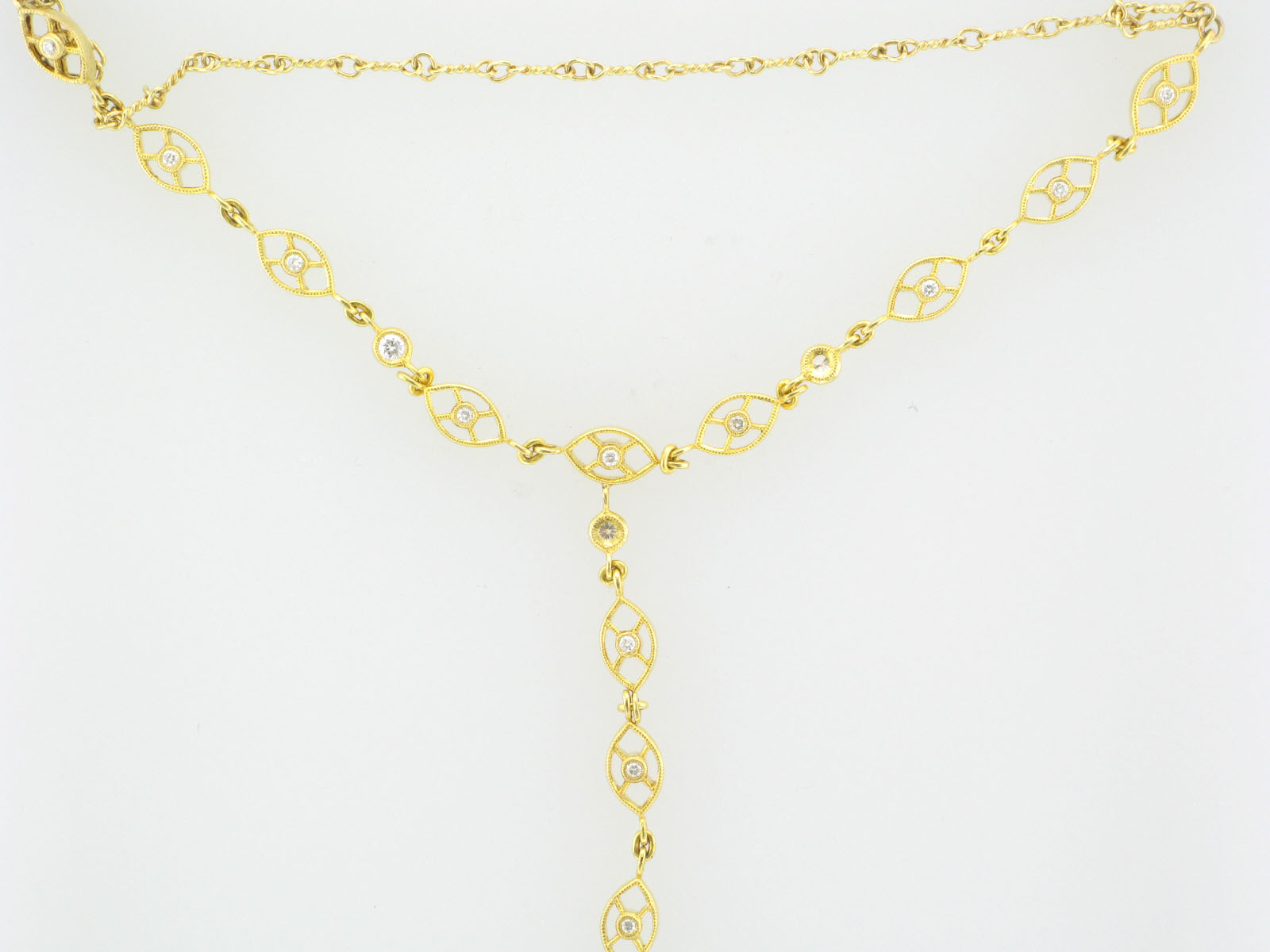 Layered Gold Diamond Link Necklace
