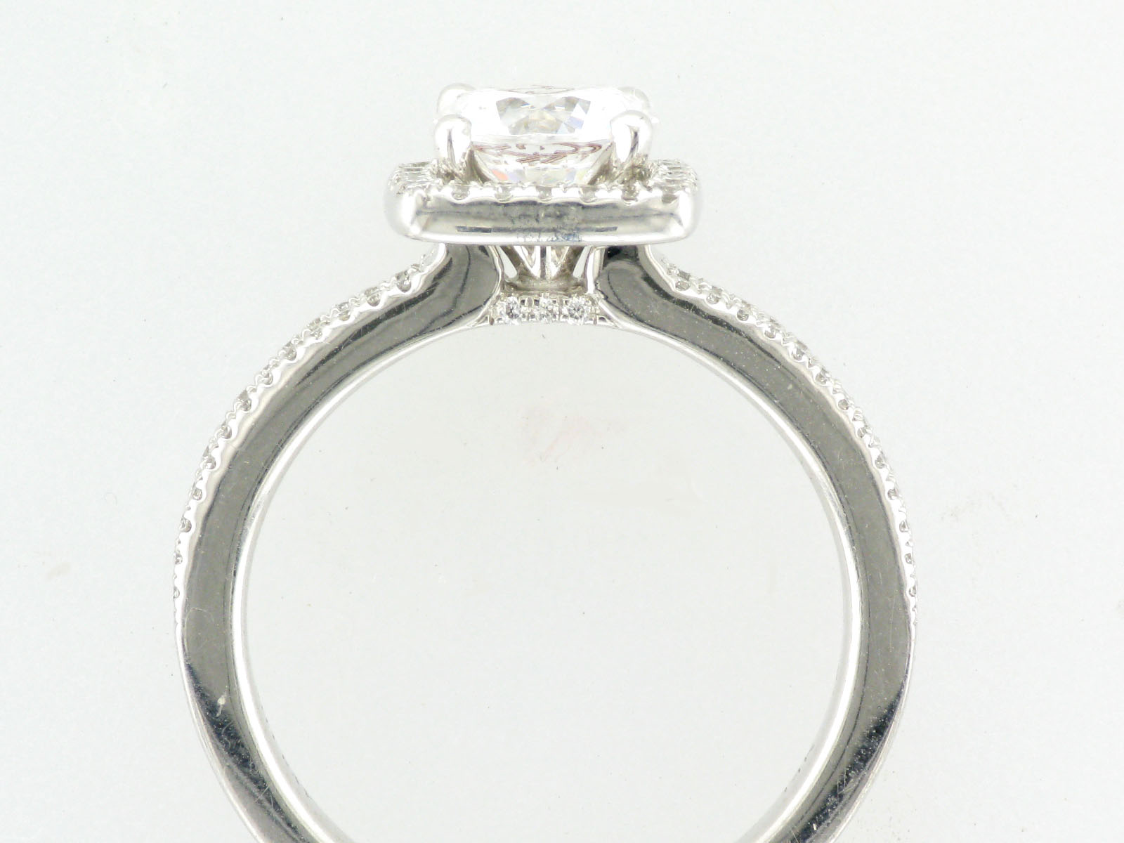 Double Shank Square Halo Ring