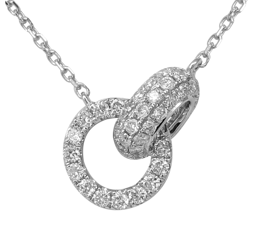 Pave Diamond Circle Pendant Necklace