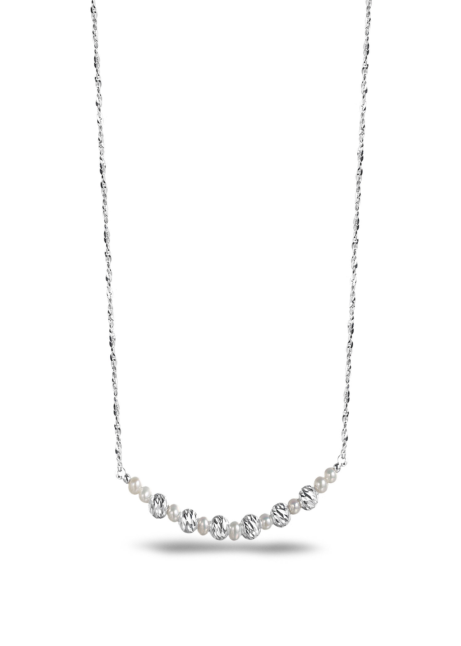 Pearl and Platinum Adjustable Necklace
